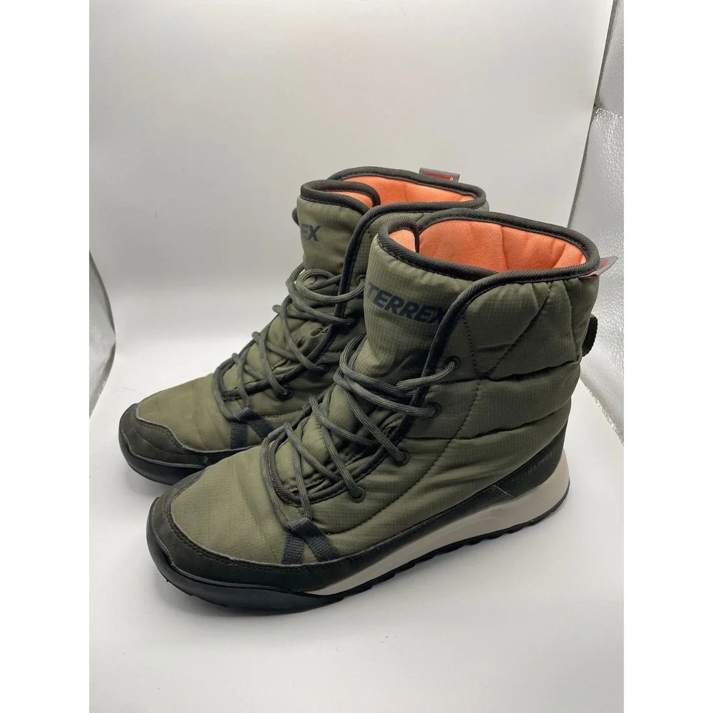 Adidas Terrex Primaloft Winter Boots Lace Up Women's Green‎ Olive Size 6 US